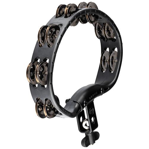 Meinl Percussion Headliner® Series Mountable ABS Tambourine, Dual row, Black, Stainless steel jingles - HTMT2BK